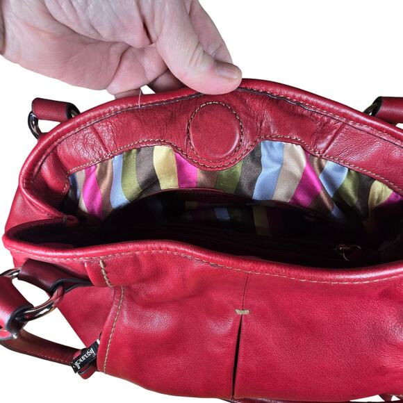 Tignanello Genuine Leather Purse Bag with Matching Wallet Soft Red Leather - Picture 9 of 11